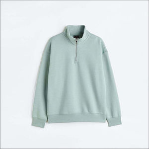 Sweat-shirt à capuche pour homme, style streetwear décontracté, nouvelle collection 2026, poids lourd, épaules tombantes, demi-zip - Product Image 1