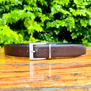 Ceinture en cuir véritable réversible de longueur personnalisée de qualité supérieure avec laiton durable pour boucle nouveau profil lisse de Style de mode - Product Image 3