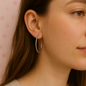 ต่างหูห่วงใหญ่เงิน 925 ออกแบบโรงงานขายส่งเครื่องประดับในประเทศไทย - Product Image 1