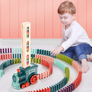 <span class=keywords><strong>Internet</strong></span> Celebrity Intérieur Lumière Électrique Son Automatique Domino Train Toy Set Autres Jouets Éducatifs pour Enfants - Product Image 2