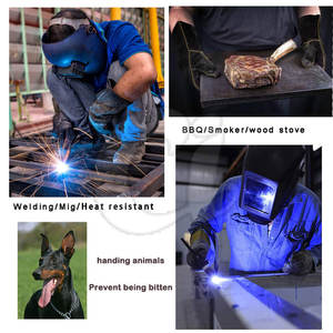 Gants de soudeur en cuir à usage extérieur Gants de soudeur en cuir de qualité supérieure Gants de soudeur en cuir avec logo personnalisé - Product Image 6