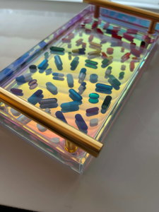 Bandeja Rectangular de Resina Hecha a Mano, Estilo Elegante, para Hogar y Bodas, Bandeja de Resina para Mesa - Product Image 3