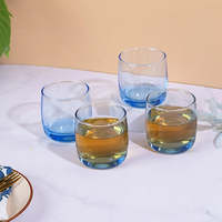 Verres à jus en verre sodocalcique transparent, design européen, motif uni, minimaliste, lavables au lave-vaisselle, ensemble de 6 verres de qualité supérieure, unisexe