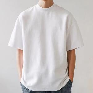 Camisetas Blancas de Manga Corta para Hombre, de Alta Calidad OEM, 250 g/m², Tejido de Punto, 100% Algodón, Corte Holgado, Camisetas Estampadas - Product Image 4