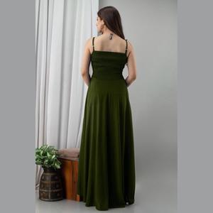Vestido de Gala Verde Oscuro con Cintura Imperio, Cómodo, Talla XS, Tela de Chifón, Corte en A, para Fiestas Nocturnas, Largo hasta el Suelo - Product Image 2
