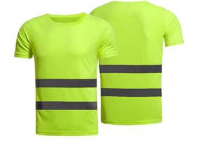 T-shirts de sécurité fluorescents à logo et étiquette personnalisés, 100% polyester, protection, avertissement de sécurité, vêtements de travail, t-shirt réfléchissant - Product Image 4
