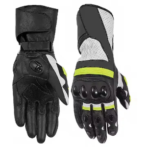 Gants de moto en cuir personnalisés avec protection rigide des articulations, gants de motard pour la course - Product Image 3