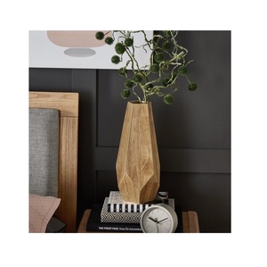 Pot de fleur élégant en bois fait à la main avec finition rustique naturelle pour plantes d'intérieur extérieur jardin balcon jardinière décorative - Product Image 3