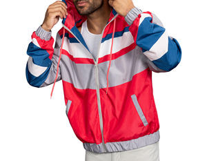 Chaqueta Cortavientos de Invierno para Hombre, 100% Poliéster, Talla Grande, Ligera, Resistente al Agua, Cortavientos, con Bloques de Color - Product Image 3