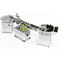 Máquina etiquetadora de botellas redondas completamente automática SKILT, etiquetadora envolvente alrededor de botellas, latas, tarros, máquina etiquetadora