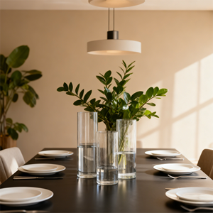 Jarrón de Vidrio Cilíndrico de Borosilicato Alto, Resistente al Calor, Centro de Mesa Alto, Precio de Fábrica, Venta al por Mayor, OEM - Product Image 2