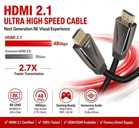 Câble Ultra Haute Vitesse 2.1 8K 48 Gbit/s avec Gaine en Nylon et Blindage Combiné pour Moniteur et Projecteur - Fournisseur OEM/ODM