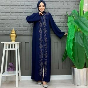 Venta caliente abaya mujeres musulmanas vestido al por mayor Turquía abaya mujeres musulmanas vestido 2024 en color sólido - Product Image 3