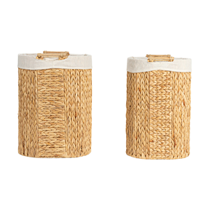 Grand panier de rangement rond en jonc de mer naturel tressé à la main avec un design multifonctionnel pour la cuisine et la salle de bain - Product Image 3