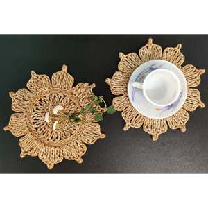 Juego de 2 Posavasos de Yute Duraderos de 8 Pulgadas de Mukherjee Handicrafts, de la India, para Decoración del Hogar y Protección de Muebles - Product Image 1