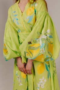 Lin de haute qualité luxe broderie artistique ancienne robe traditionnelle ukrainienne superbe belle robe longue de style Boho - Product Image 3