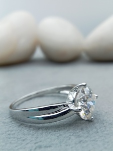 Custom Fancy Solitaire VVS Diamond Engagement Wedding Anniversary Ring 100% Satisfaction Guarantee GIA Certified Sterling Silver - Product Image 2