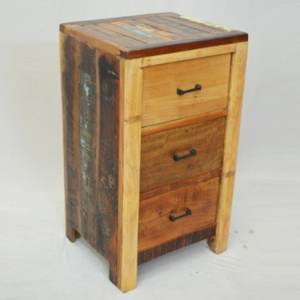 Commode moderne en bois récupéré Commode 3 tiroirs avec incrustation Décoration intérieure ou mobilier d'hôtel - Product Image 3