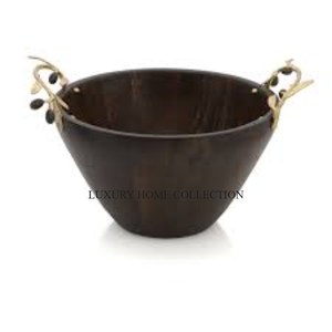 Bol en bois fabriqué à la main au design moderne, idéal avec poignée pour un usage quotidien ou comme pièce de déclaration dans votre décoration intérieure - Product Image 5