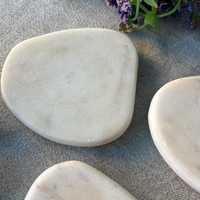 Ensemble de 5 sous-verres modernes en marbre gris et blanc sculptés à la main, accessoires de table basse en pierre naturelle, décoration de luxe, usage intérieur pour villa, garantie 1 an
