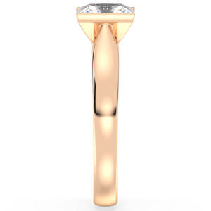 REYES alta calidad oro amarillo princesa corte Moissanite solitario anillo al por mayor 925 plata esterlina Unisex joyería fina - Product Image 5