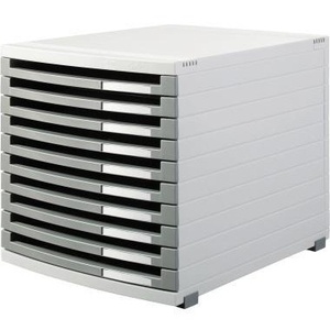 New Title "Desktop & Drawer Organizers 10-Drawer HAN CONTUR <b>Box</b> <b>Polystyrene</b> Housing Light Gray & Dark Gray Drawers" - Product Image 1