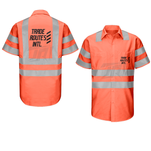 Ensemble de vêtements de travail de protection de sécurité extérieure professionnelle chemise boutonnée à bavette réfléchissante Durable col rond résistant aux intempéries - Product Image 5