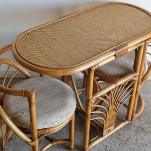 Vente en gros Table de bistrot en rotin vintage avec chaises cachées Table et chaises en rotin en osier du Vietnam - Product Image 4