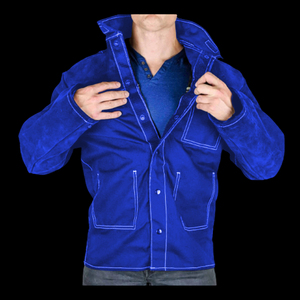 Chaqueta de soldadura cuerpo de cuero con mangas de algodón diseño cómodo Chaqueta de soldadura OEM ODM color y tamaño personalizados disponibles - Product Image 5