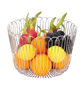 Glass Fruit Round Metal Bowl Iron Wire Metal Vegetable Fruit Bowl Basket <b>Storage</b> for Customized Size - Product Image 2