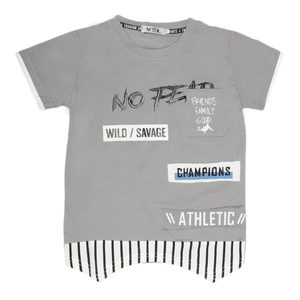 เสื้อยืดเด็กชายแขนสั้น - สีเทา - Product Image 1