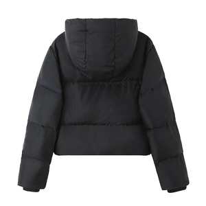 Veste bomber matelassée en nylon à col montant avec doublure en laine, imperméable, décontractée, tendance, pour femmes, pour l'hiver - Product Image 2
