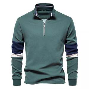 Personnalisable Hommes 100% Coton Quarter Zip Sweat À Capuche À Manches Longues Écologique pour La Saison D'automne Conception D'impression Numérique - Product Image 1