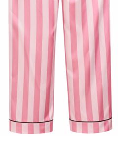 Conjunto de Pijama de Seda Satén a Rayas Rosas para Mujer, Fabricante, Botones, Manga Larga, Ropa de Dormir, Ropa de Casa de Lujo Suave - Product Image 6