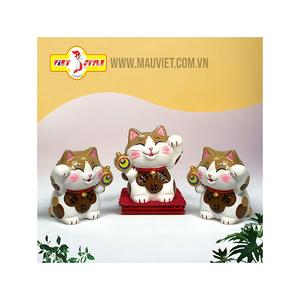 รูปปั้นแมวโพลีเรซิ่นนำโชคแบบญี่ปุ่นสำหรับตกแต่งบ้านใหม่ - Product Image 4