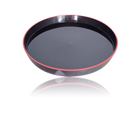 Conteneur alimentaire pour sushi Folin DM35, forme ronde noire, plateau et assiettes CPET de 350 mm de diamètre avec caisses empilables en provenance du Vietnam