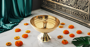 Lampe à huile en laiton de qualité supérieure faite à la main traditionnelle indienne Diwali décoration article cadeau Deepak lampe à huile chine sculpture moderne. - Product Image 3