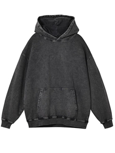 Promotion prix de gros meilleur matériau 100% fibre de bambou lavage à l'acide sweats à capuche Top vente Service OEM unisexe hiver Anti-rides - Product Image 5