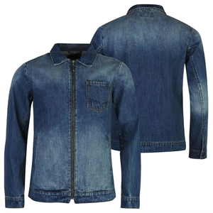 Veste en jean vintage décontractée pour homme, sur mesure, lavage à l'acide, lavage clair, 100% coton, rembourrée, manches longues, surdimensionnée, fermetures - Product Image 3