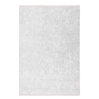 Tapis de couloir moderne style Kilim en velours crème multicolore Lotus, lavable, 10 mm, géométrique, en polyester, antidérapant, pour usage commercial et domestique