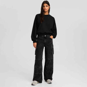 Sudadera con capucha de invierno con cremallera de lana de algodón de alta calidad para mujer 2025 a la venta con insignia adornada decoración de lentejuelas cuello con capucha - Product Image 2