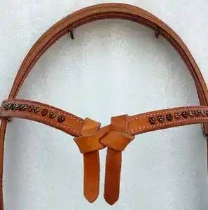 Qualità Premium in pelle Western Headstall Futurity Knott in pelle Headstall per l'equitazione a prezzi accessibili