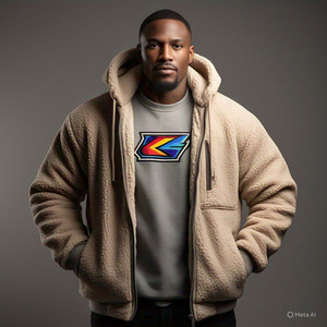 เสื้อแจ็คเก็ตขนแกะเชอร์ปาซิปแบบหนาสำหรับผู้ชายเสื้อแจ็คเก็ตขนแกะสไตล์ใหม่ออกแบบโลโก้ได้ตามต้องการ - Product Image 5