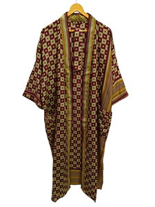 Bridal <b>Robe</b> Light Weight Silk <b>Robe</b> For Woman Night Wear <b>Long</b> <b>Robe</b>, Floral Print Indian Vintage Recycled Silk Sari <b>Kimono</b>, - Product Image 4