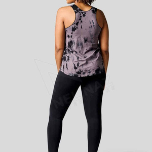 Señoras de moda corto sólido tejido transpirable sin mangas cuello redondo Casual gimnasio desgaste OEM servicio disponible personalizable - Product Image 3