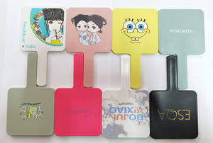 ฉลากส่วนตัวโลโก้ที่กำหนดเองพลาสติกสแควร์แบบพกพามือจับมือถือกระจกแต่งหน้า - Product Image 6