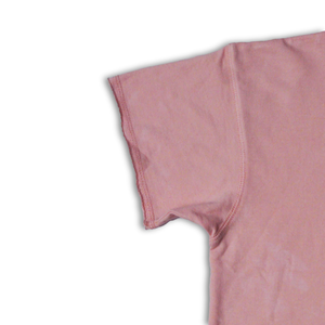 T-shirt décontracté pour femme en coton 100% 200gsm, col en V, bord brut, manches courtes, tricoté en molleton, imprimé, anti-rides, lavage minéral - Product Image 3