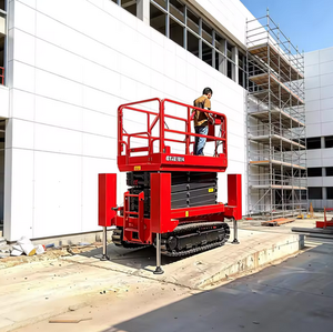 Plataforma Elevadora de Tijera Eléctrica de Servicio Pesado con Orugas, 18m de Altura, 12V, Remolcable para Uso Industrial y de Construcción - Product Image 2