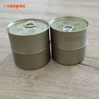 Lot de 2 boîtes en fer blanc de 84 mm de diamètre, personnalisées pour aliments en conserve, pain industriel, thon, impression 4-6 couleurs CMYK, couvercle EOE, certifiées ISO9001