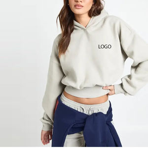 Sudadera Corta para Mujer, Diseño de Moda, Sudadera Básica de Forro Polar con Diseño de Logotipo Personalizable para Compradores al por Mayor, Precio de Fábrica 2026 - Product Image 1
